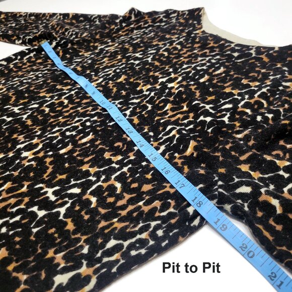 Talbots Womens 100% Merino Wool Sweater Size XL Animal Print Pullover Mob Wife - Picture 6 of 9